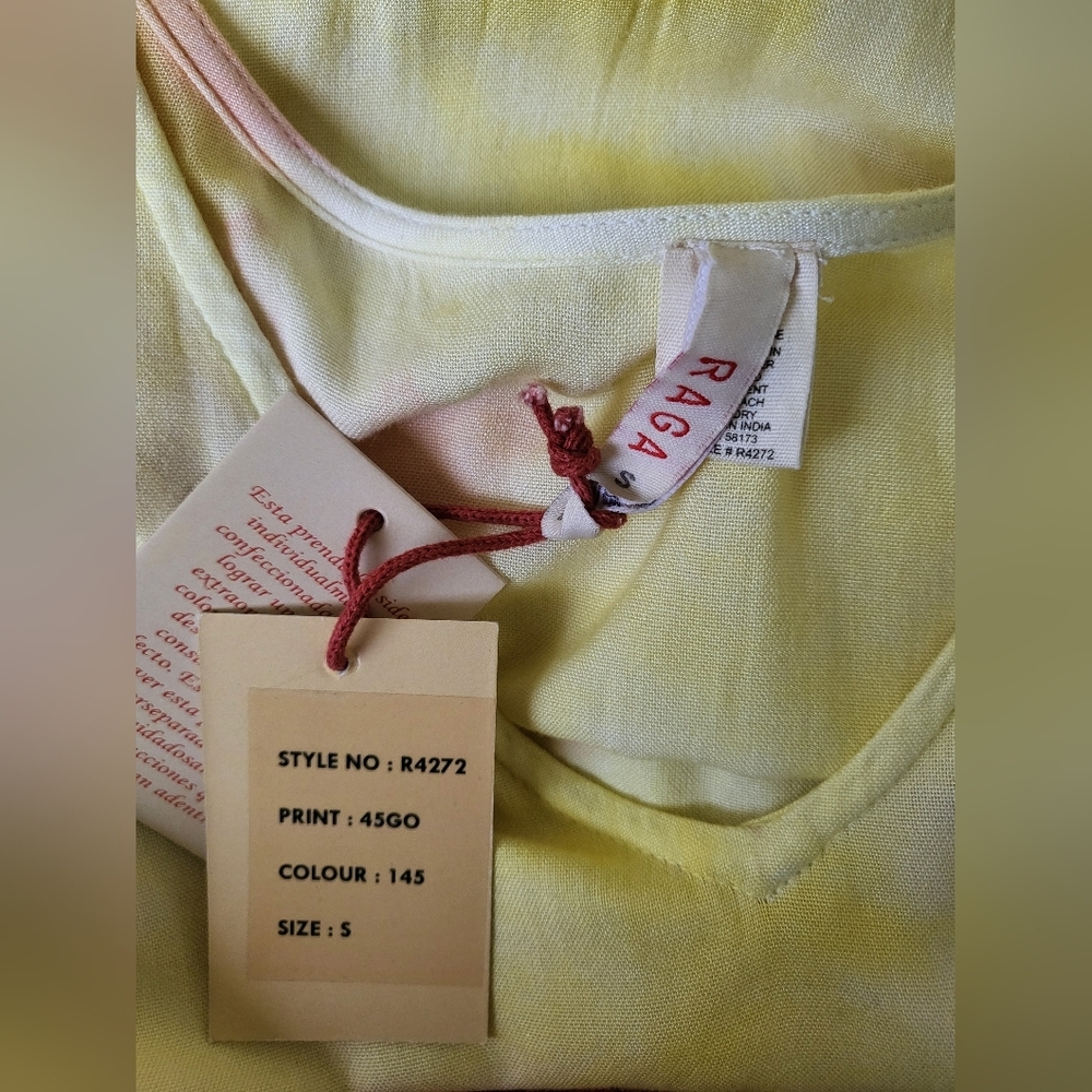 Raga Sunsets By The Beach Boho tie dye maxi dress in yellow Size S New‎ - Picture 6 of 8